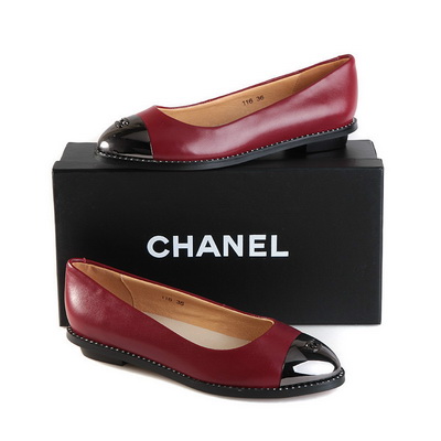 CHANEL Shallow mouth flat shoes Women--114